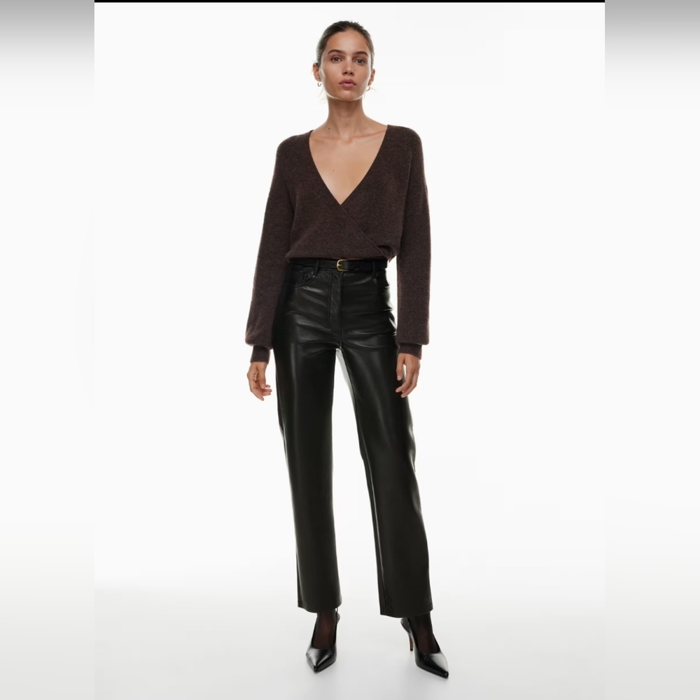 Aritzia Wimfred The Melina Pants Vegan Leather Size 0 Black